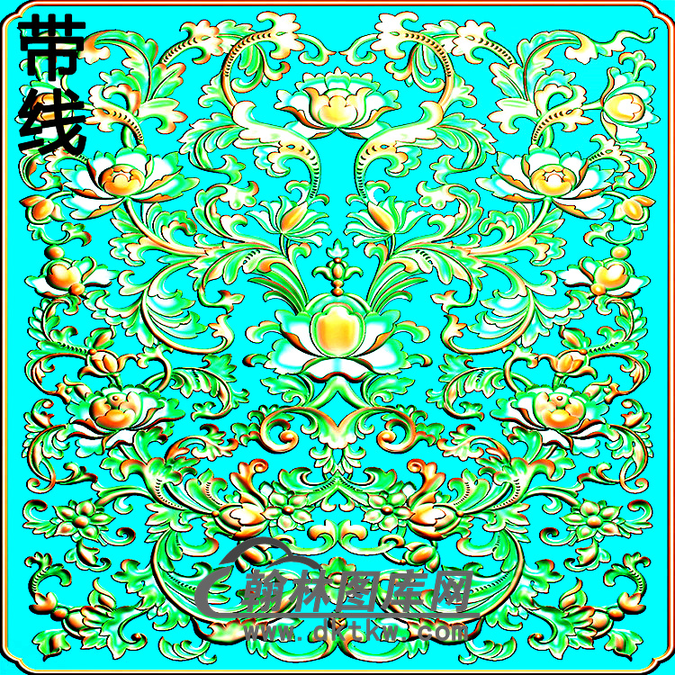 欧式方形洋花精雕图（FXH-347）展示