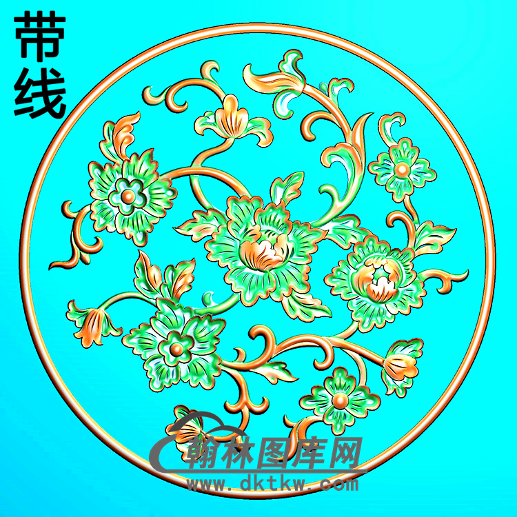 欧式圆形洋花精雕图（YXH-012）展示