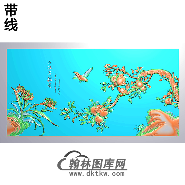 花鸟整体背景墙精雕图(BJQ-194)展示