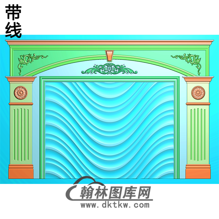 整体背景墙精雕图(BJQ-195)展示