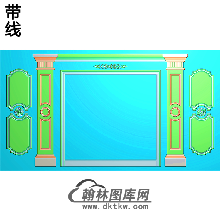 整体背景墙精雕图(BJQ-212)展示