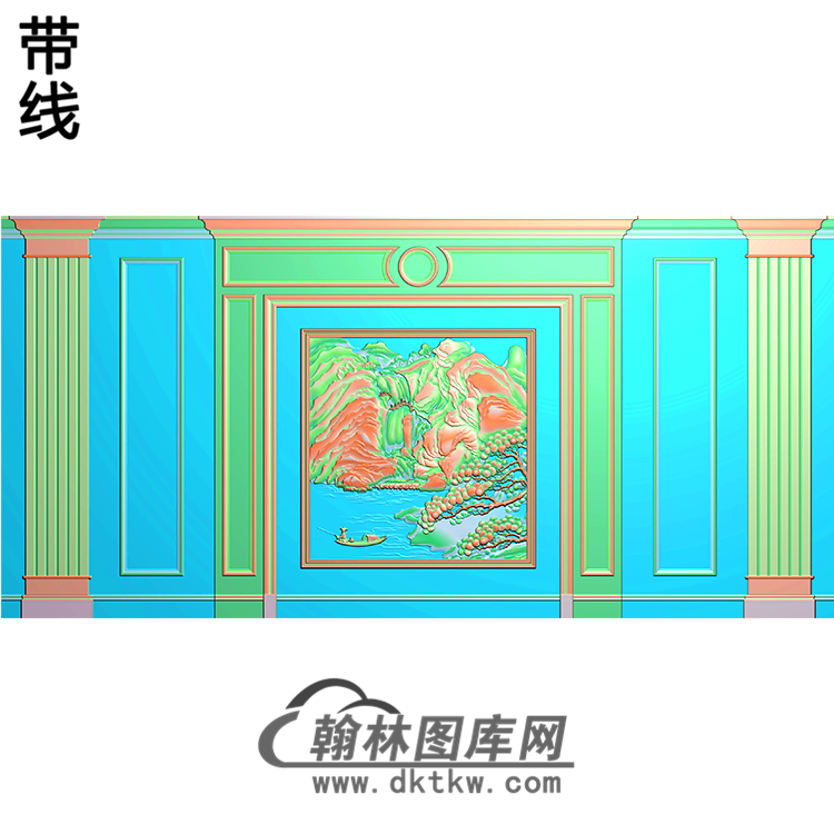 整体背景墙精雕图(BJQ-213)展示