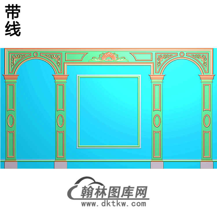 整体背景墙精雕图(BJQ-215)展示
