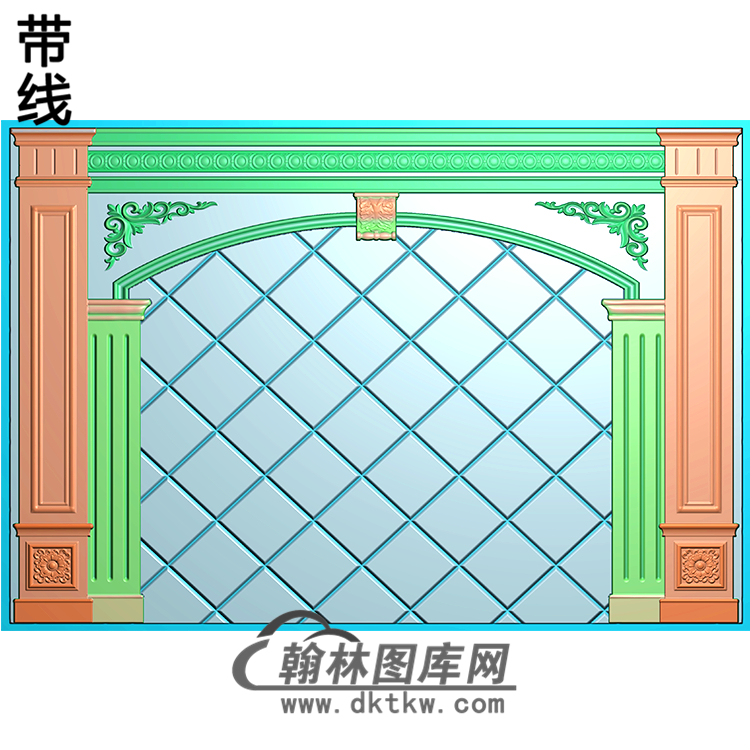 整体背景墙精雕图(BJQ-227)展示