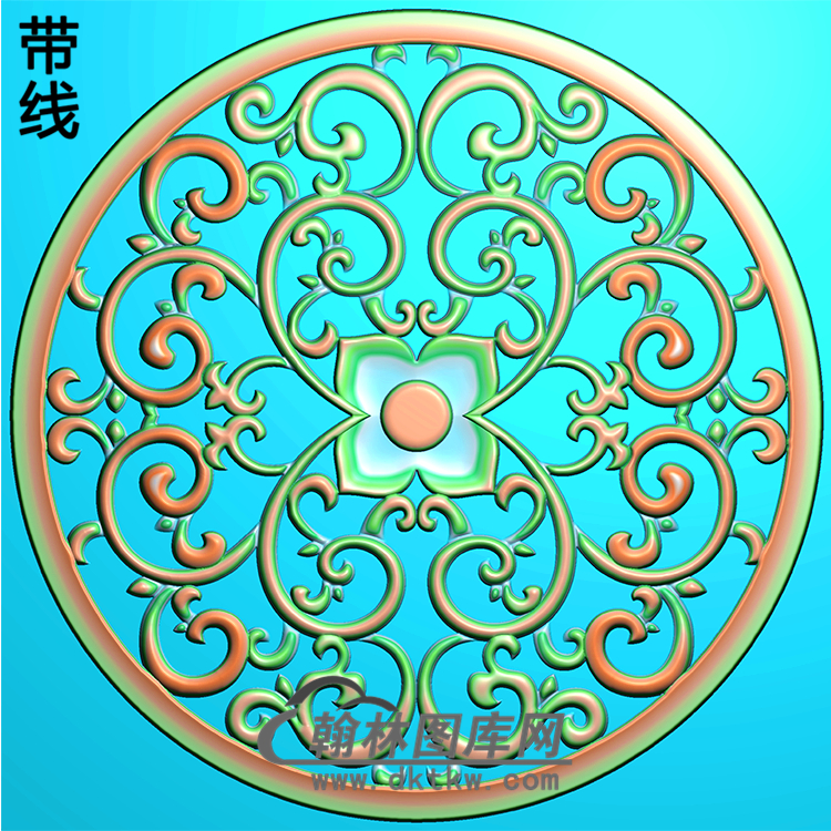 欧式圆形洋花精雕图（YXH-040）展示