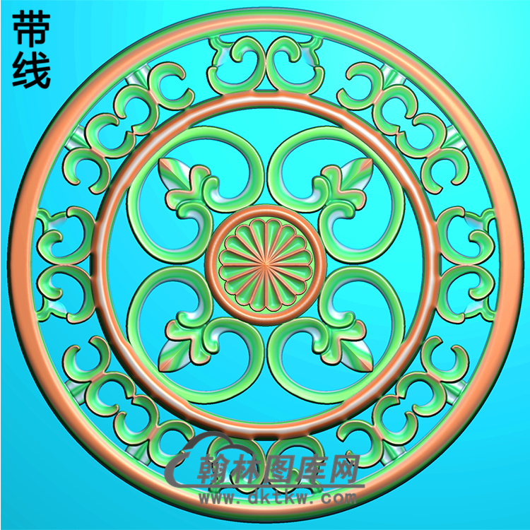 欧式圆形洋花精雕图（YXH-042）展示