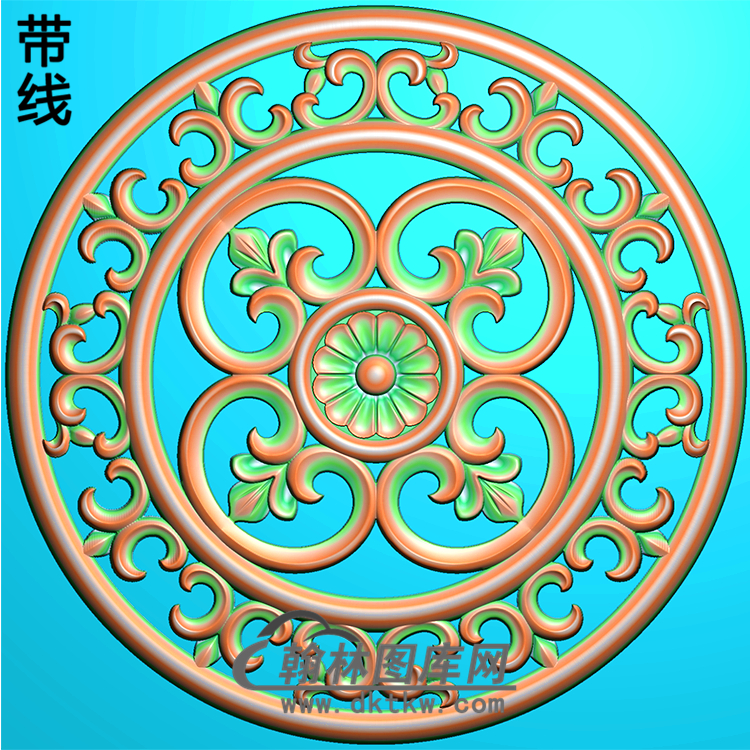 欧式圆形洋花精雕图（YXH-045）展示