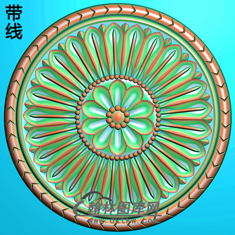 欧式圆形洋花精雕图（YXH-049）展示