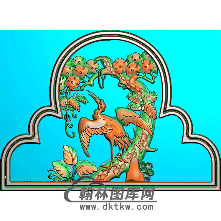 松鹤碑头精雕图(MBBT-0185)展示