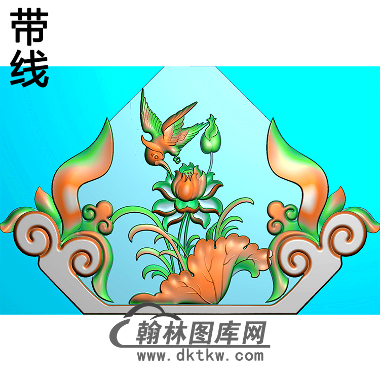 荷花碑头精雕图（MBBT-0187）展示