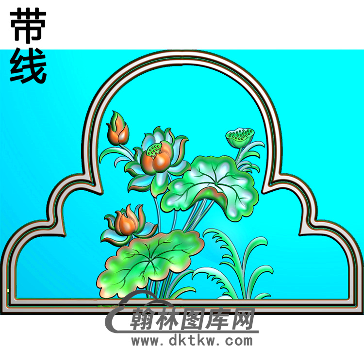 荷花碑头精雕图（MBBT-0189）展示