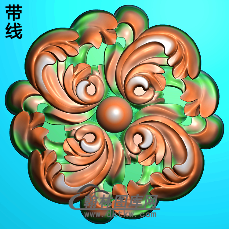 欧式圆形洋花精雕图（YXH-065）展示