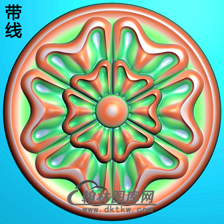 欧式圆形洋花精雕图（YXH-068）展示