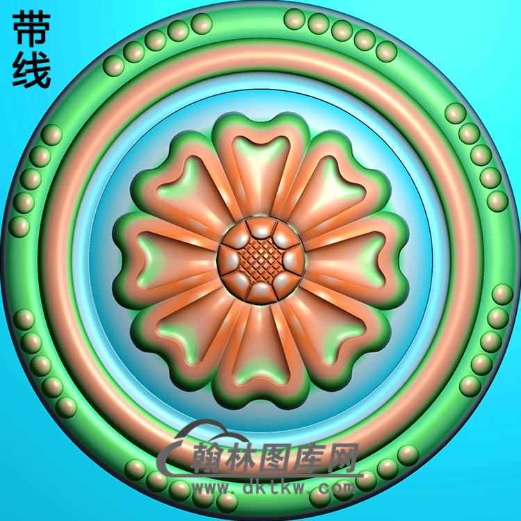 欧式圆形洋花精雕图（YXH-078）展示