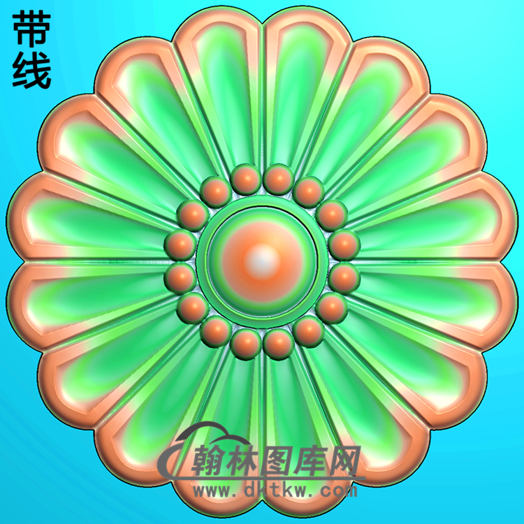 欧式圆形洋花精雕图（YXH-082）展示