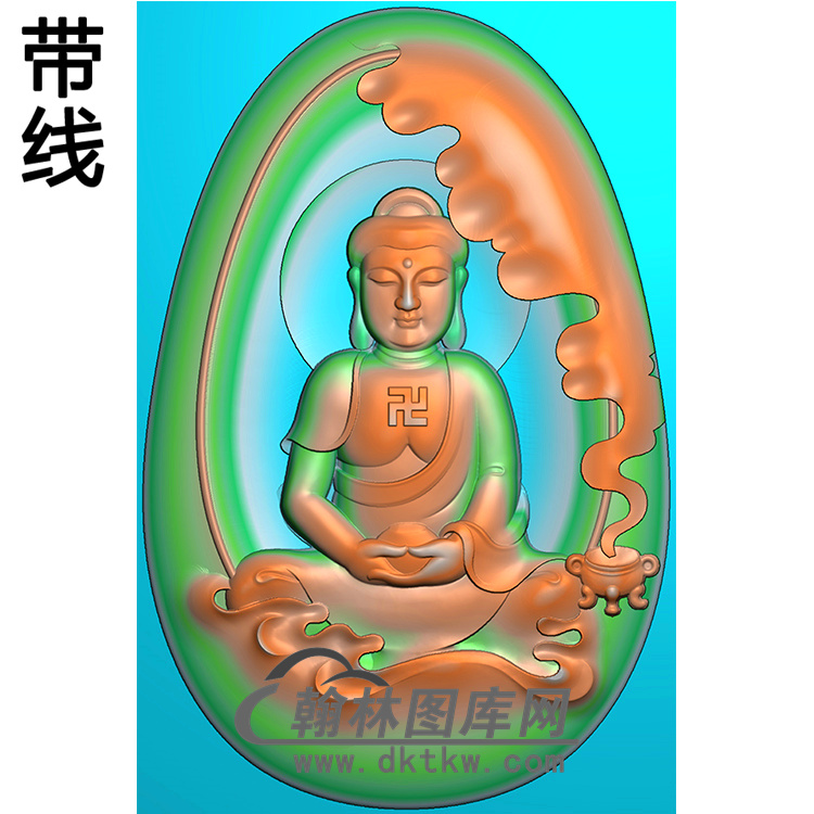 香炉坐姿佛像精雕图（ZFX-354)展示