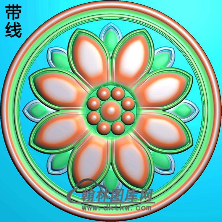 欧式圆形洋花精雕图（YXH-092）展示