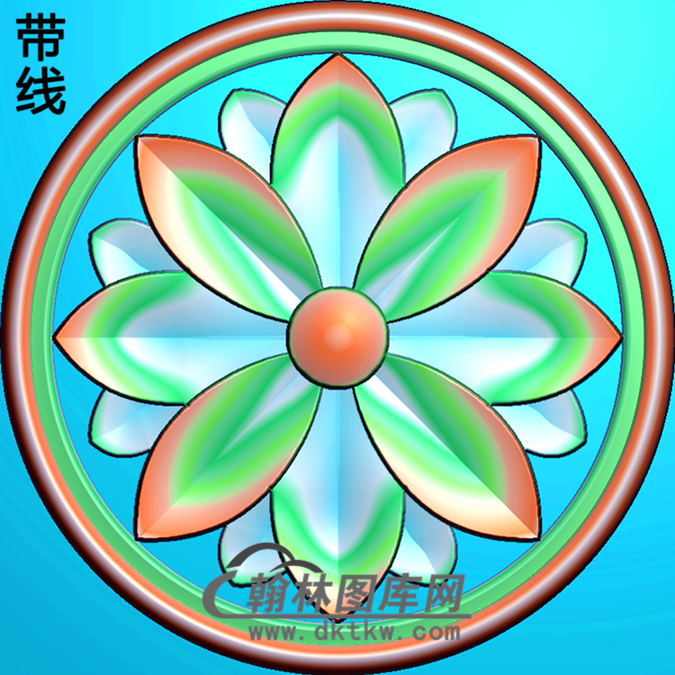 欧式圆形洋花精雕图（YXH-095）展示
