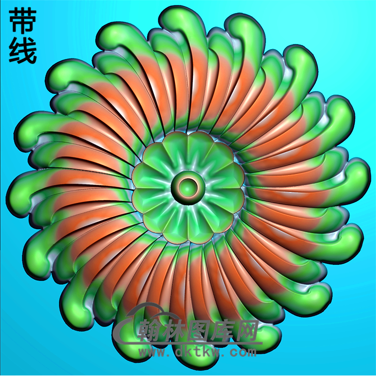 欧式圆形洋花精雕图（YXH-097）展示