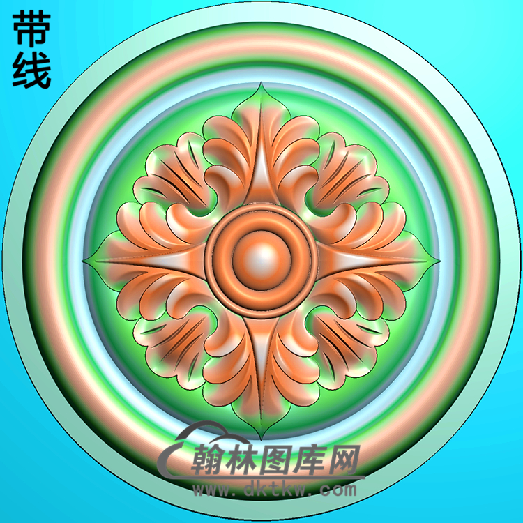 欧式圆形洋花精雕图（YXH-098）展示