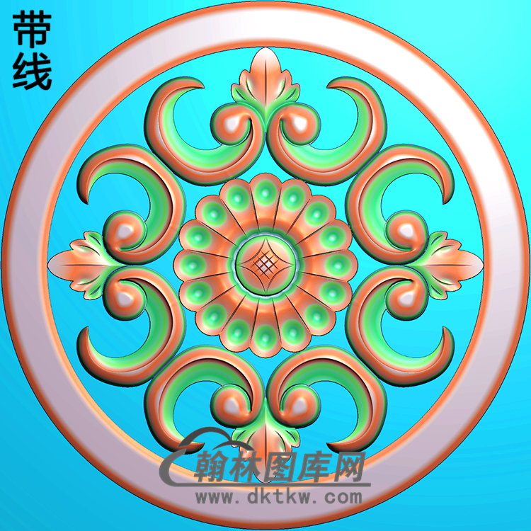 欧式圆形洋花精雕图（YXH-107）展示