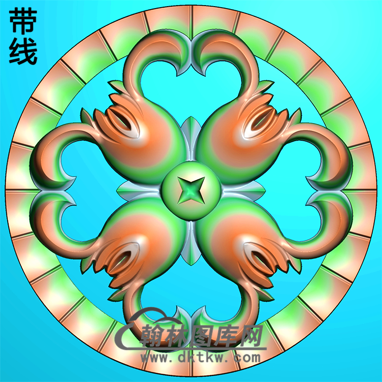 欧式圆形洋花精雕图（YXH-117）展示