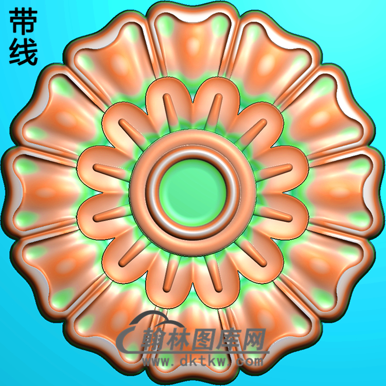 欧式圆形洋花精雕图（YXH-130）展示