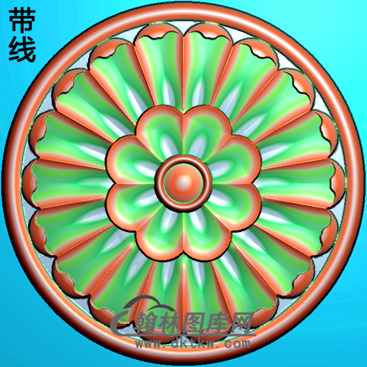 欧式圆形洋花精雕图（YXH-134）展示