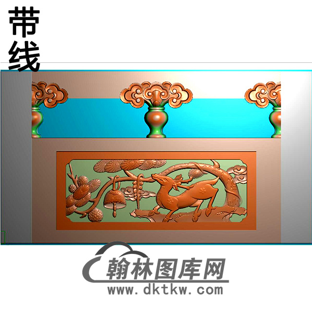 松鹿石材栏板精雕图浮雕图雕刻图HL-50有线展示