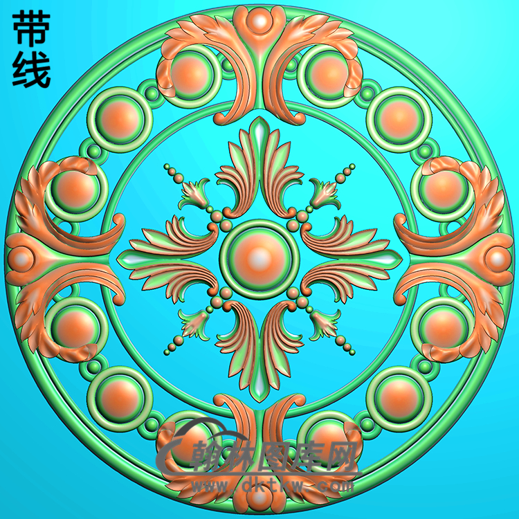 欧式圆形洋花精雕图（YXH-143）展示
