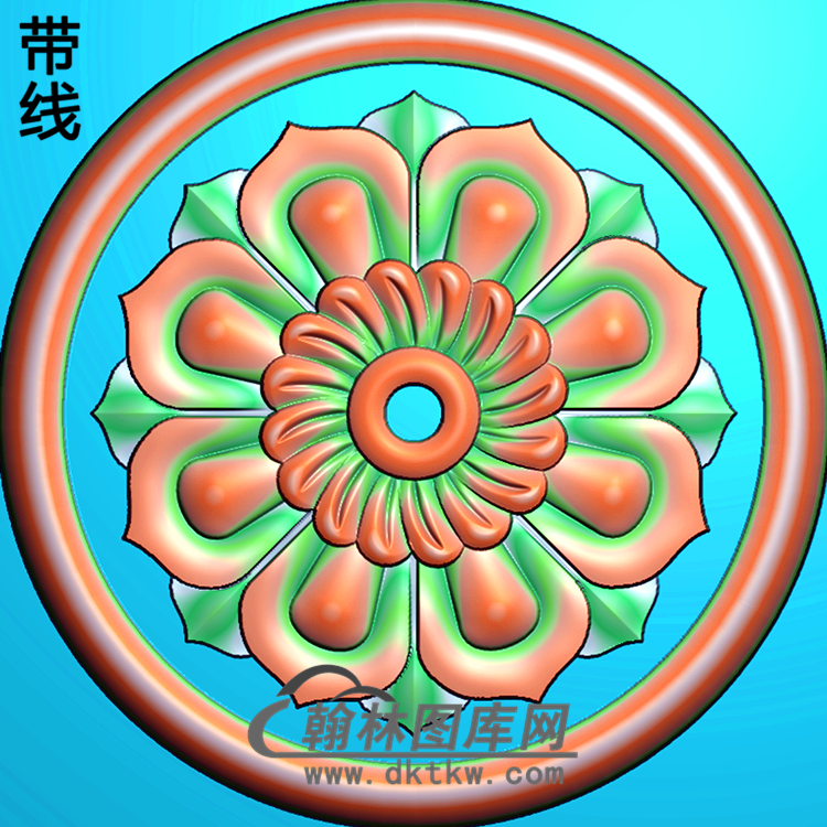 欧式圆形洋花精雕图（YXH-145）展示