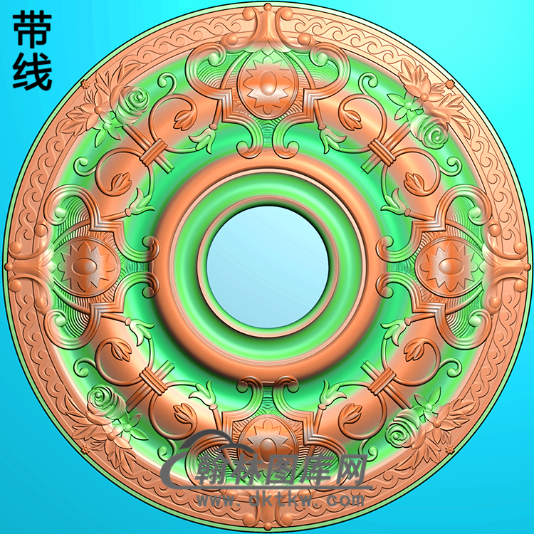 欧式圆形洋花精雕图（YXH-148）展示