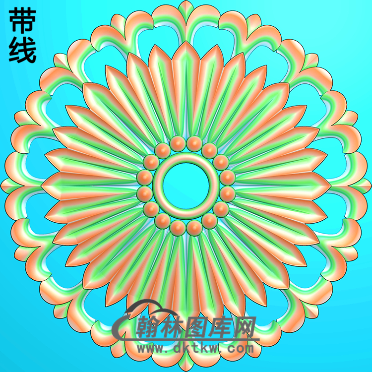 欧式圆形洋花精雕图（YXH-158）展示