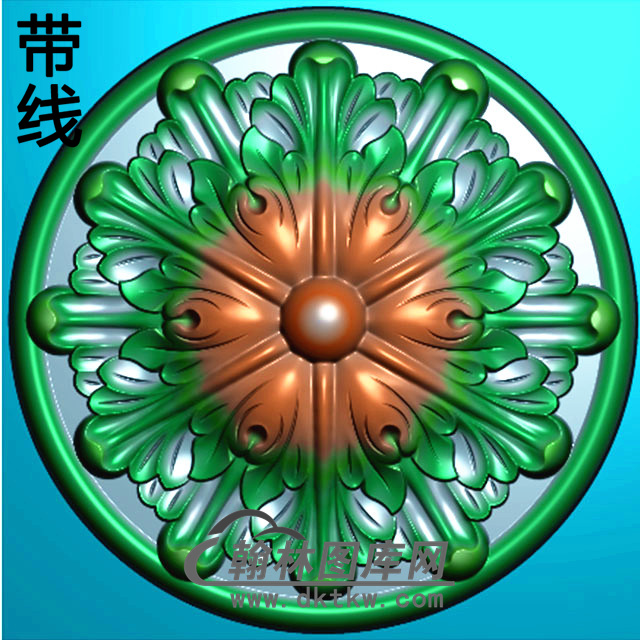 欧式圆形洋花精雕图（YXH-198）展示