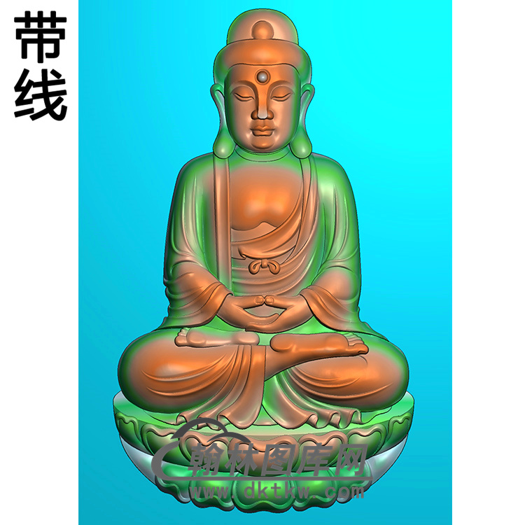 莲花座坐姿佛像精雕图（ZFX-404)展示