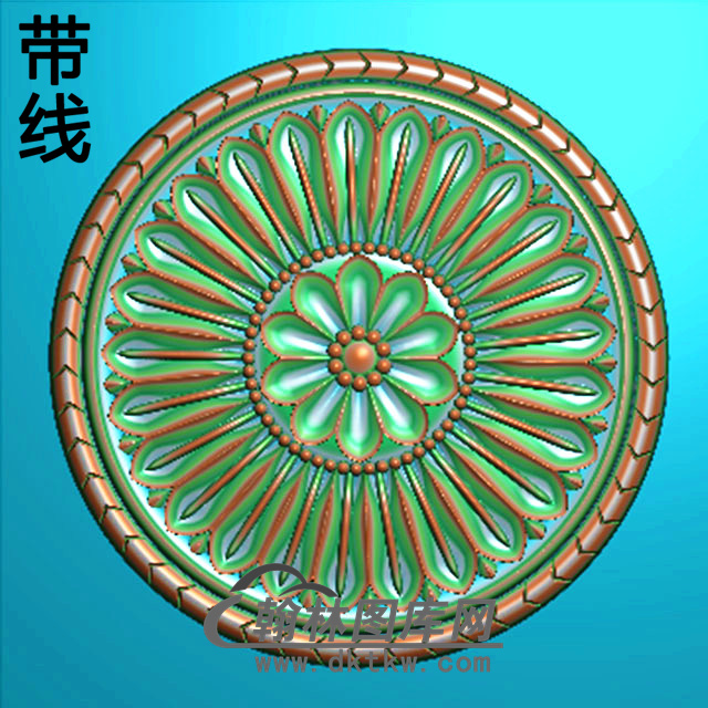 欧式圆形洋花精雕图（YXH-206）展示