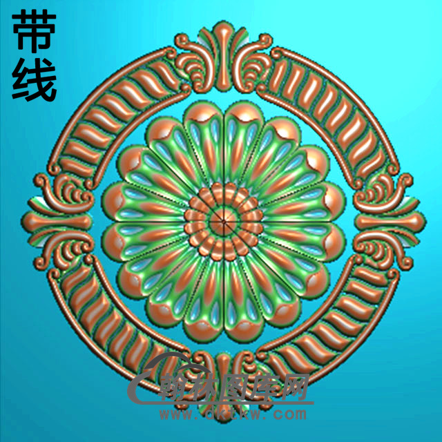 欧式圆形洋花精雕图（YXH-210）展示