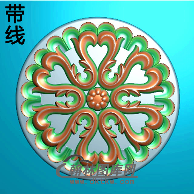 欧式圆形洋花精雕图（YXH-214）展示