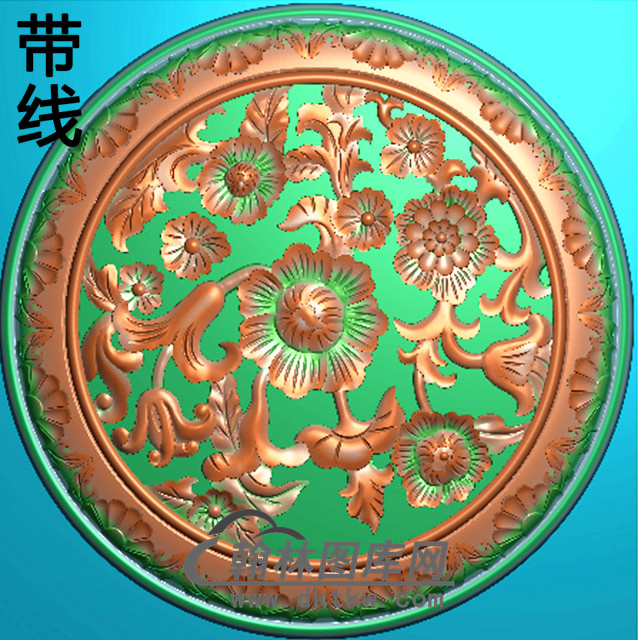 欧式圆形洋花精雕图（YXH-217）展示
