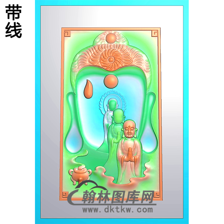 香炉多佛无脸佛站姿佛像精雕图（ZFX-013)展示