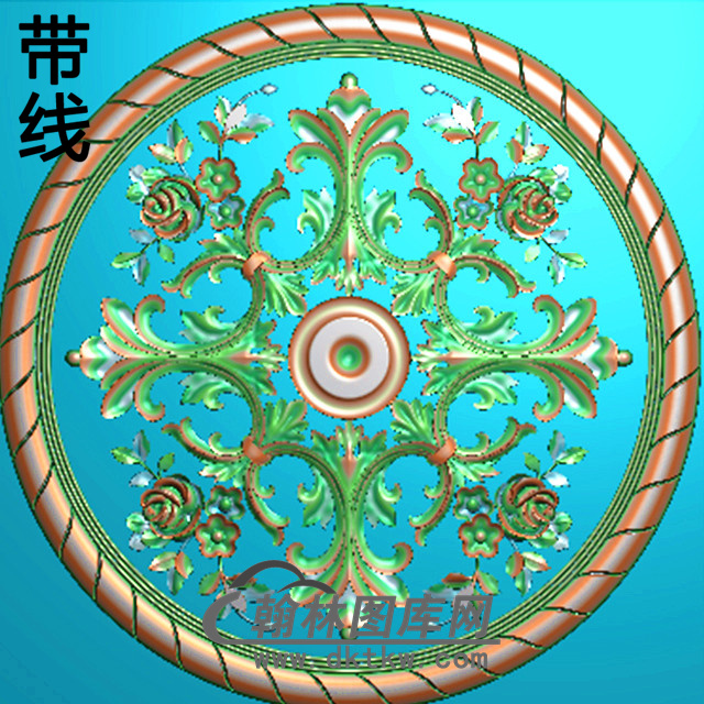 欧式圆形洋花精雕图（YXH-228）展示