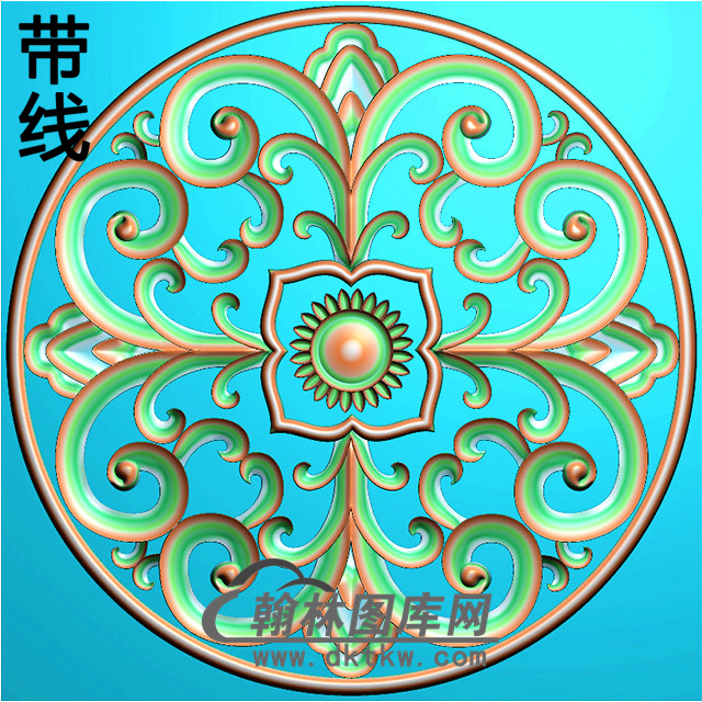 欧式圆形洋花精雕图（YXH-248）展示