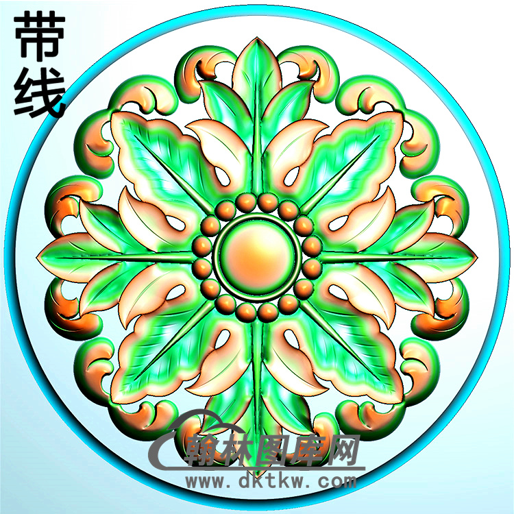 欧式圆形洋花精雕图（YXH-266）展示