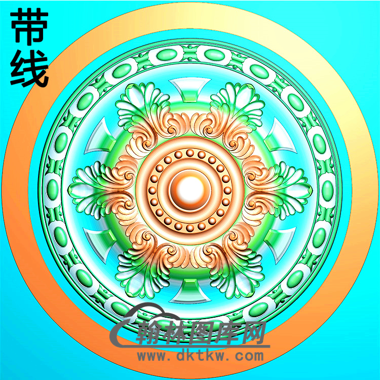 欧式圆形洋花精雕图（YXH-272）展示