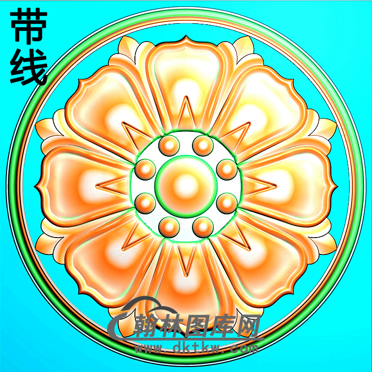 欧式圆形洋花精雕图（YXH-339）展示