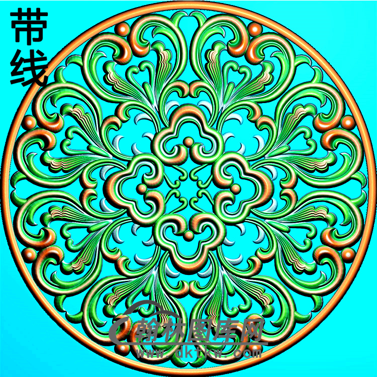 欧式圆形洋花精雕图（YXH-340）展示
