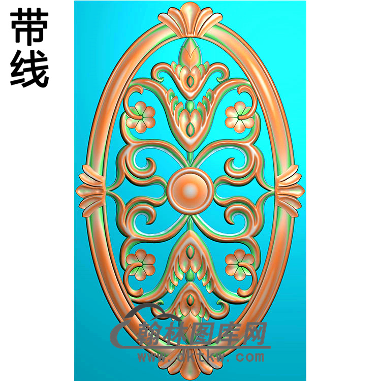 欧式椭圆形洋花精雕图（TYH-007）展示