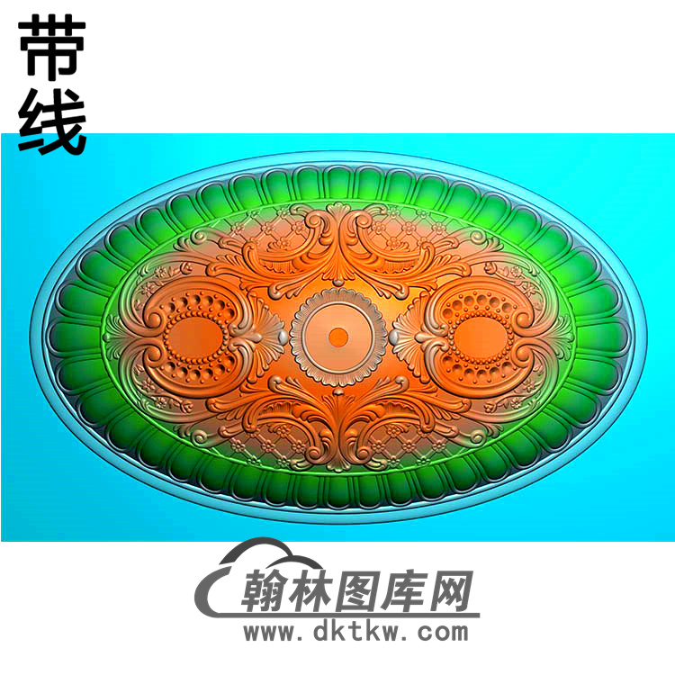 欧式椭圆形洋花精雕图（TYH-025）展示