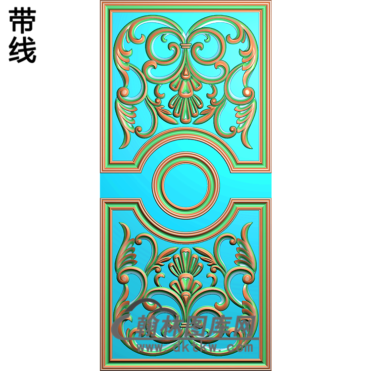 洋花护墙板精雕图(HQB-069)展示