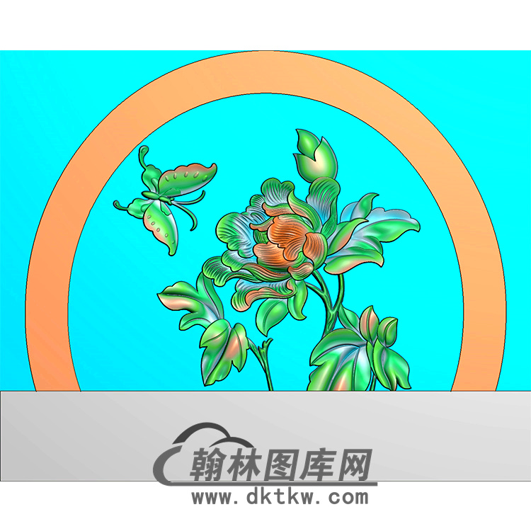 牡丹碑头精雕图（MBBT-0196）展示